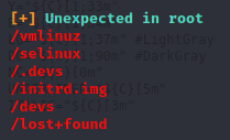 unexpected in root