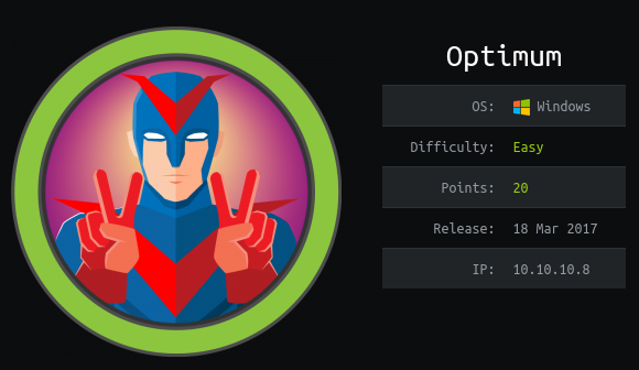HackTheBox - Optimum image