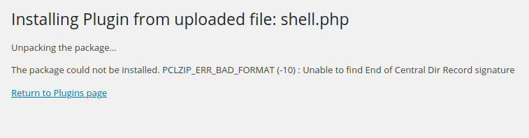 Error Install plugin